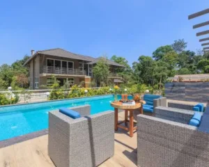 luxury pool villa coorg party deck