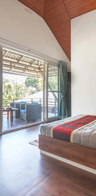 Bedroom overlooking estate