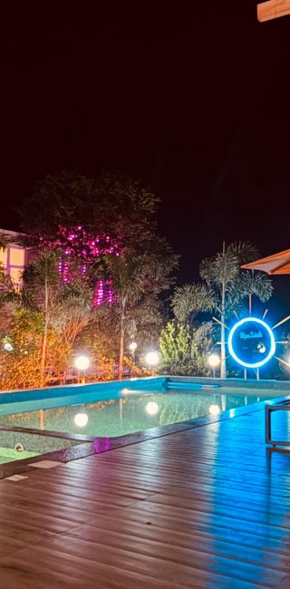 luxury pool villa coorg pool side deck